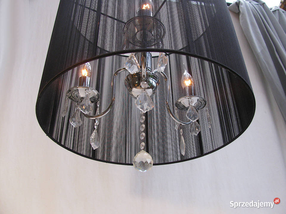 Lampa wisząca Czarna kryształki III Lampy wiszące Szczecinek