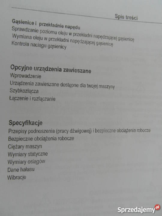 dtr instrukcja obsługi koparka JCB 8030 i inne