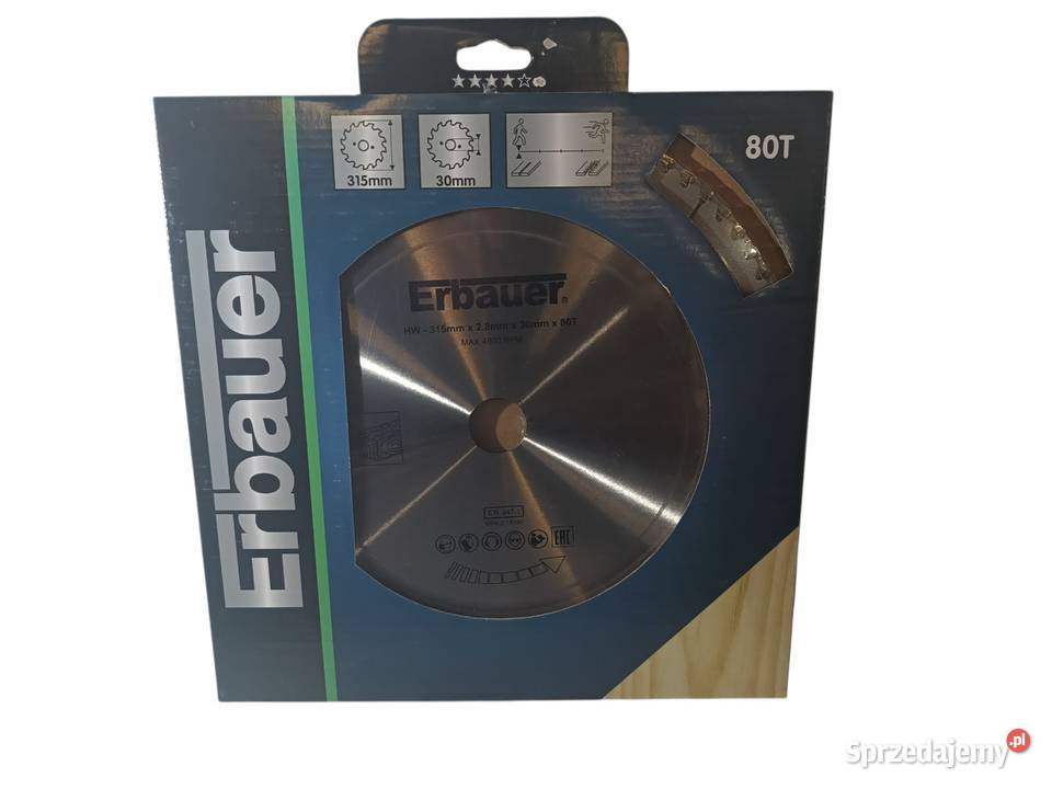 Tarcza do drewna Erbauer 315 x 30 mm 80T sprzedam