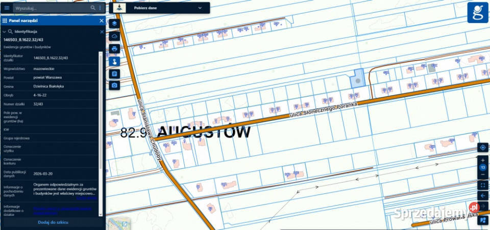 WarszawaBiałołęka Olesin działka 1500 m2 Warszawa