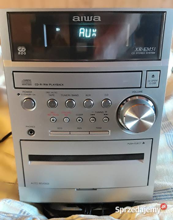 Mini wieża aiwa XREM51pilotkabel AUX b stan Audio Warszawa sprzedam