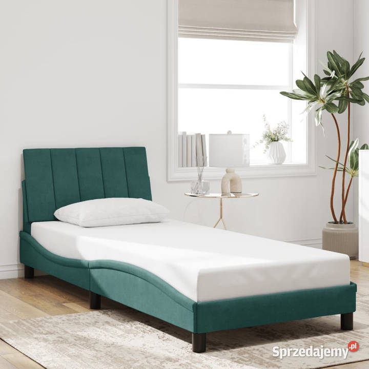 Rama łóżka z oświetleniem LED ciemnozielona 208cm