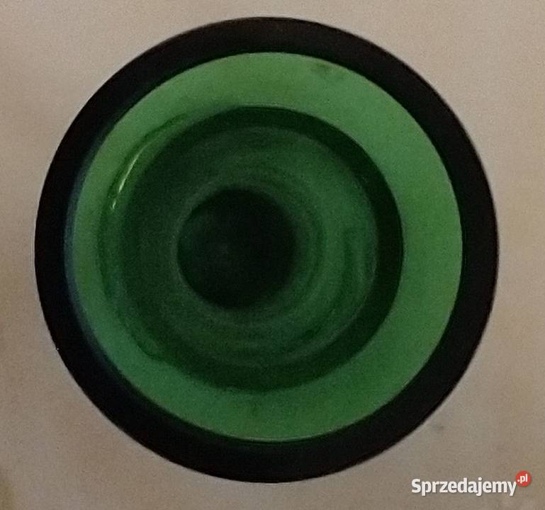 Szmaragdowozielony wazonik Bohemia Krotoszyn