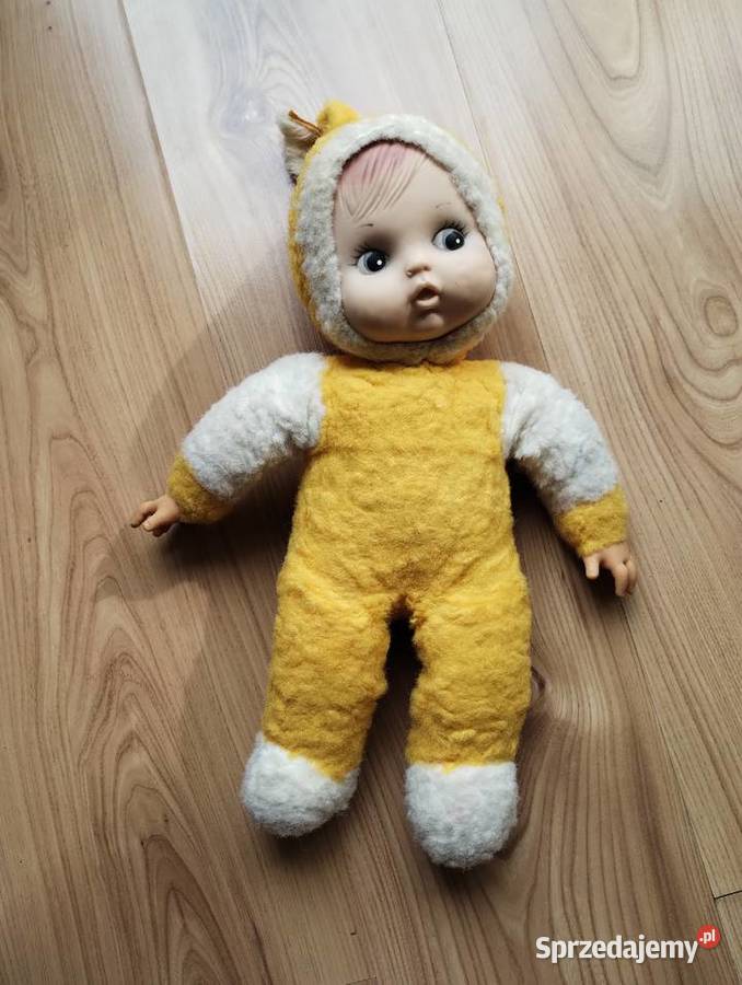 PRL lalka bobas żółta Łódź
