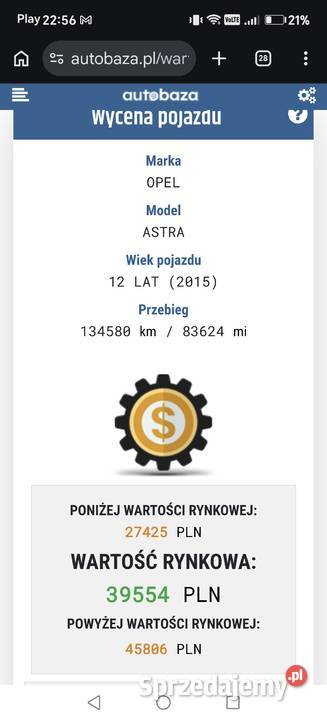 Opel Astra Sport kombi 2015 manualna małopolskie Tarnów