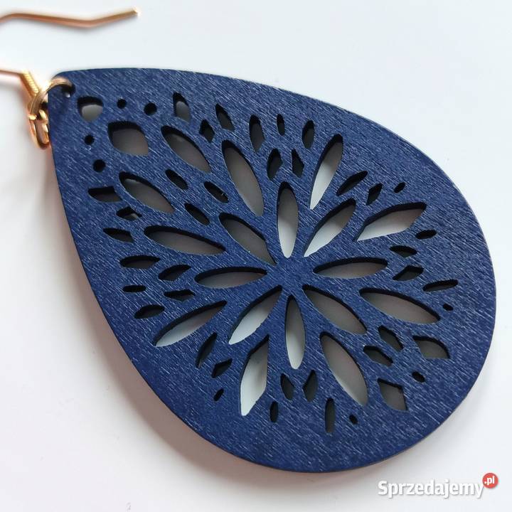 Nowe kolczyki drewniane kropelki Dla kobiet śląskie