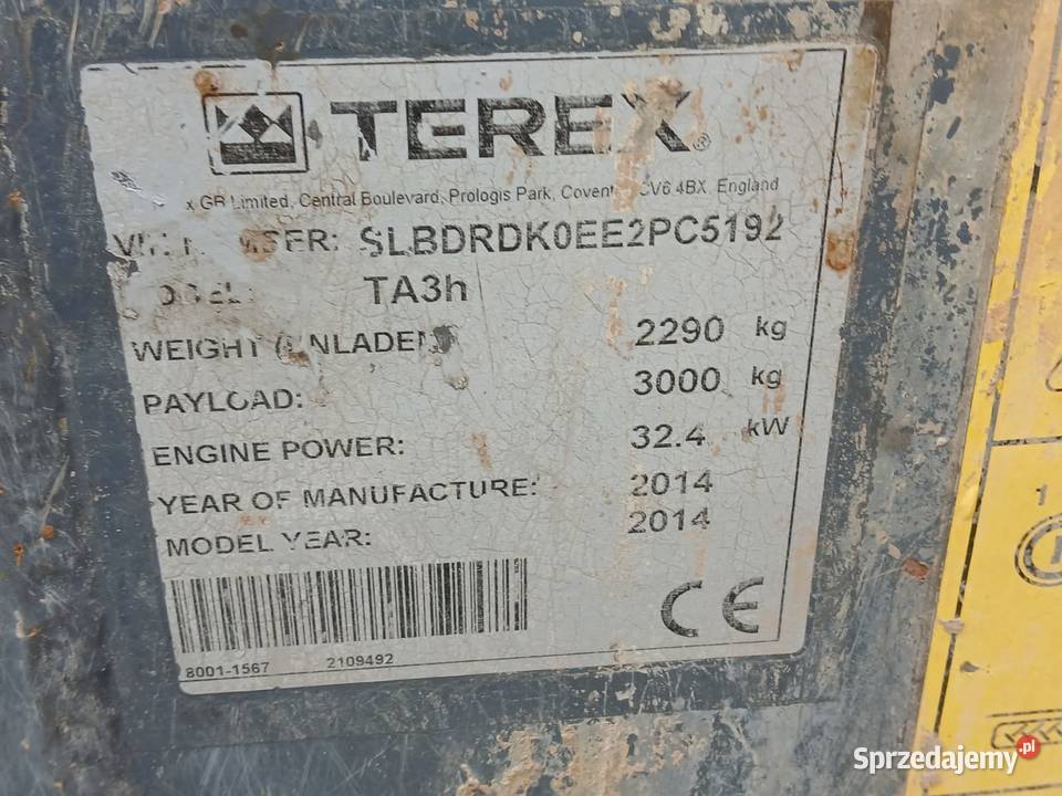 Wozidło TEREX HA300 2014 Złoczew