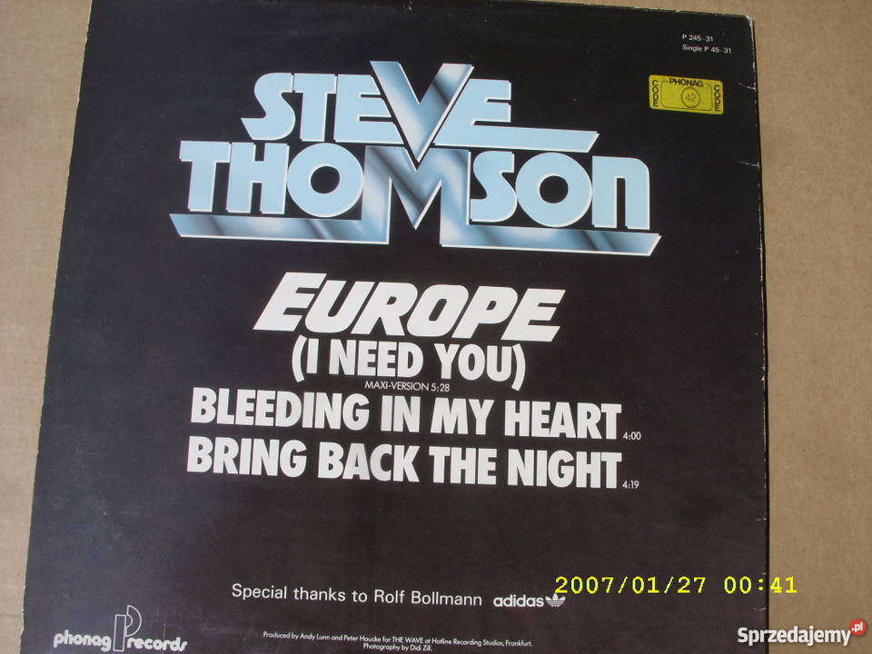 Singiel 12 ROCK STEVE TOMSONEUROPE Wołów sprzedam