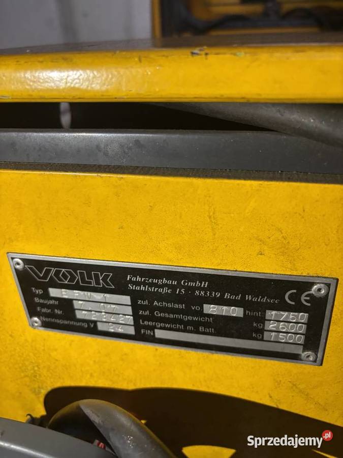 Wózek akumulatorowy platformowy Volk EFW 1 śląskie Czechowice-Dziedzice