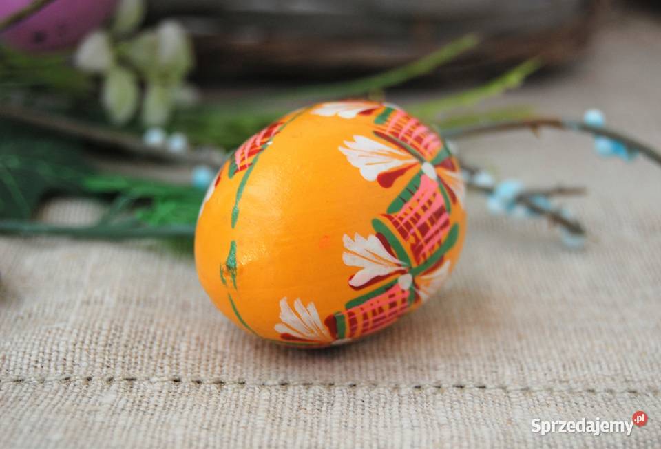 Stara pisanka drewniana malowana Ukraina 56 lubelskie Lublin