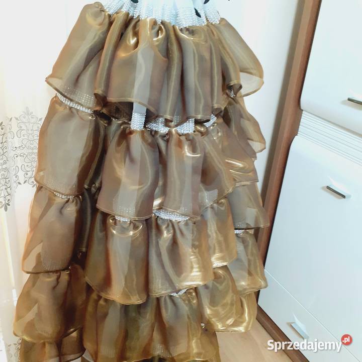 Firany z falbanami stare złoto 2 sztuki Mława