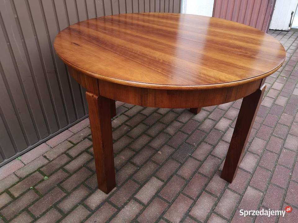 Stół Okrągły Orzech Zgrabny 110 Antyk Stary Swarzędz