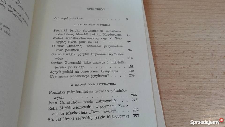 Z badań językiem i literaturą Stanisław sprzedam
