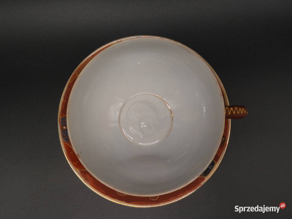 Japońska filiżanka ze spodkiem w stylu Satsuma wielkopolskie Raszków