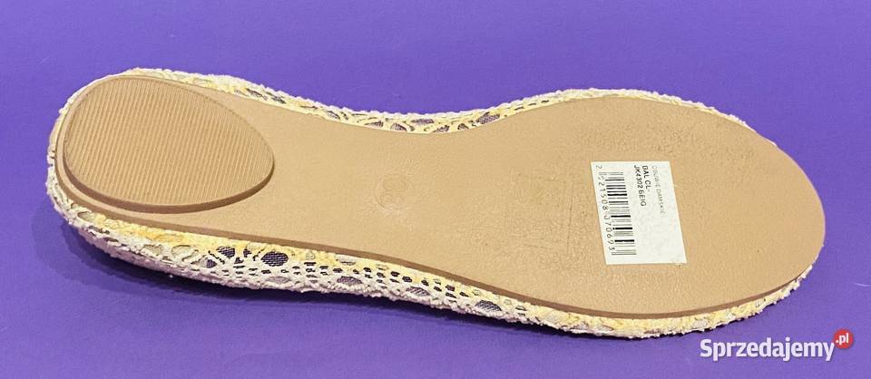 Przewiewne beżowe damskie baleriny rozmiar 38 Żyrardów