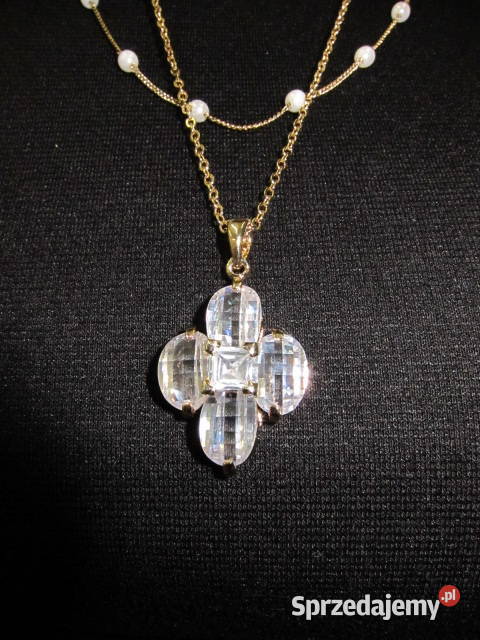 Wisiorek z perełkami i topazami Sieradz