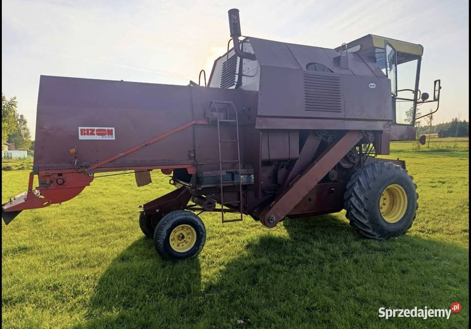 Bizon rekord z058 1986 z hederem i wózkiem Wózek do header'a świętokrzyskie Mstyczów