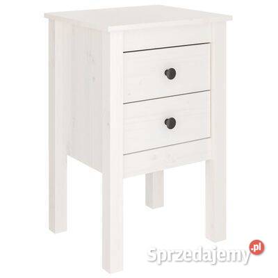 vidaXL Szafka nocna biały 40x35x615 lite drewno