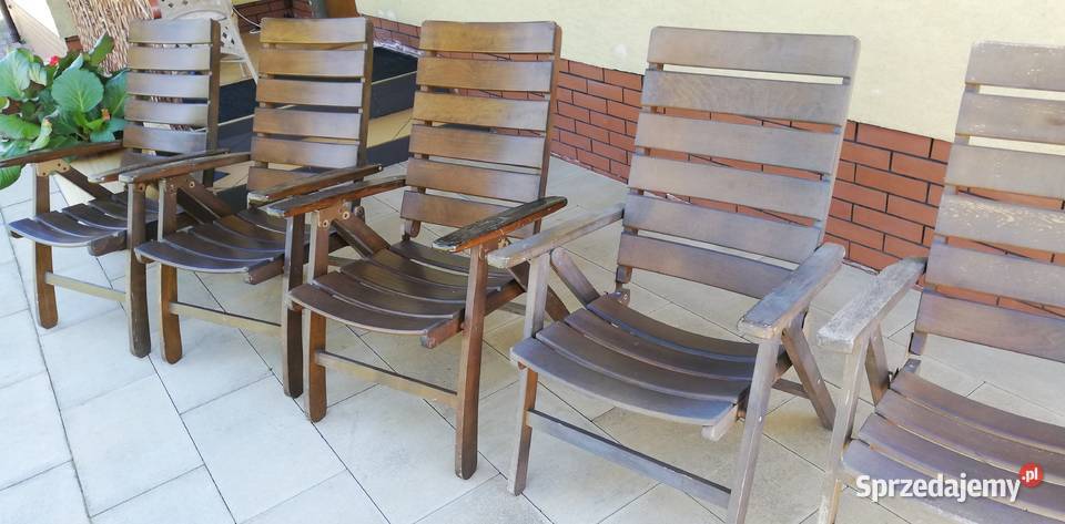 Drewniane fotele ogrodowe leżak krzesło fotel Meble ogrodowe mazowieckie Garwolin sprzedam