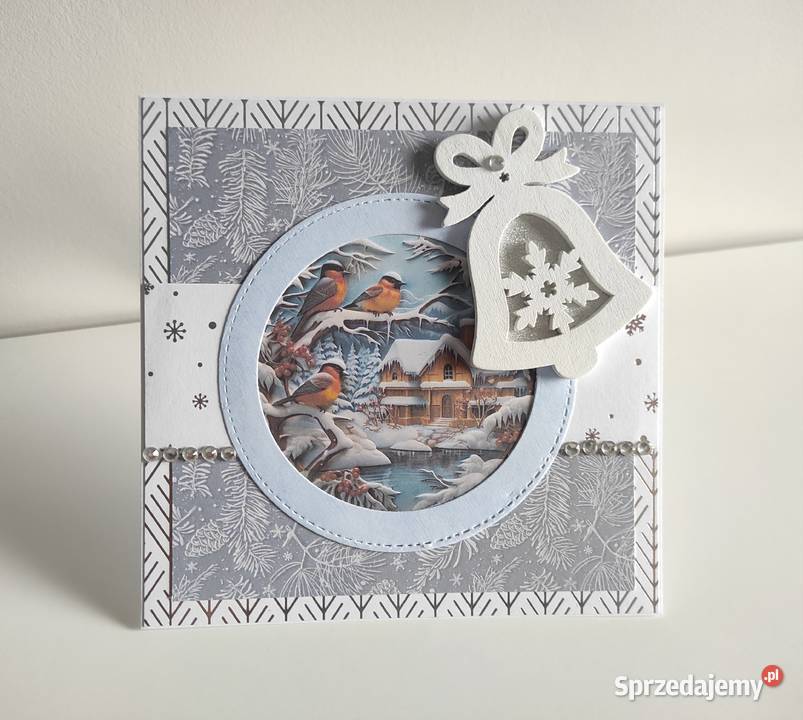 Kartka bożonarodzeniowa ręcznie robiona zimowa Łódź