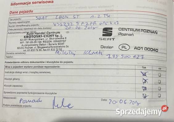 Seat Leon Kombi 12TSI110 Salon Bezwypadkowy manualna kujawsko-pomorskie Nakło nad Notecią