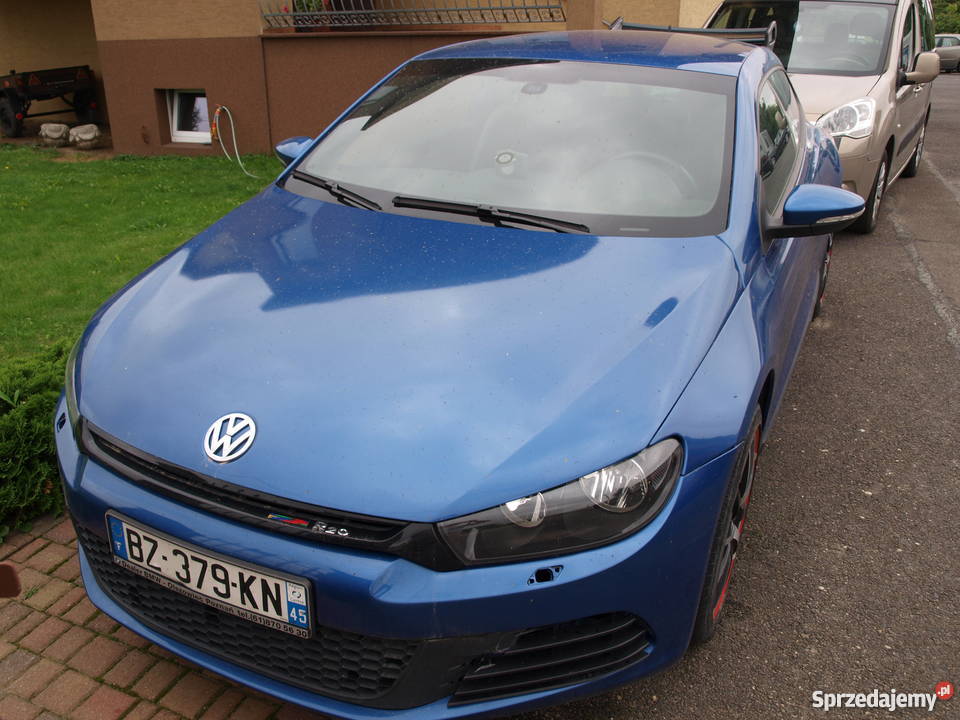 VW Scirocco 20 TDi 200 koni niebieski SPORT przyciemniane szyby wielkopolskie Kalisz