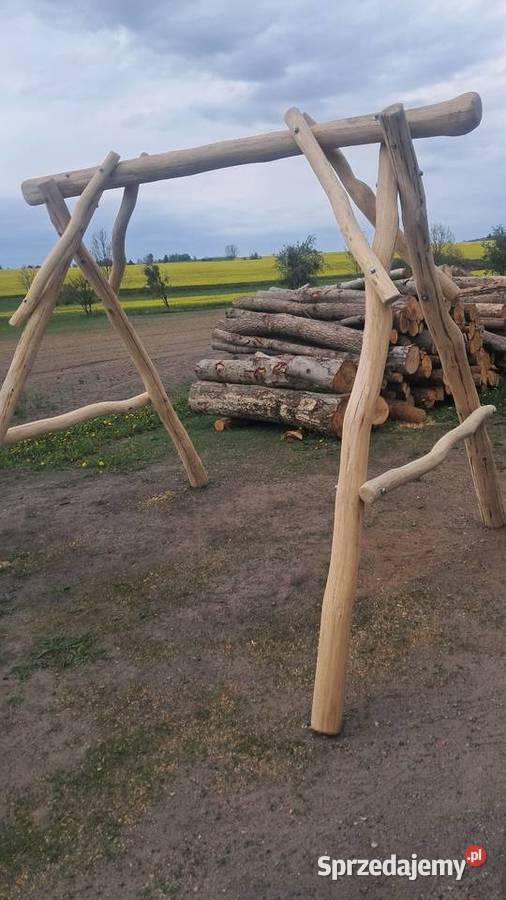 Huśtawka ogrodowa drewniana Wapno