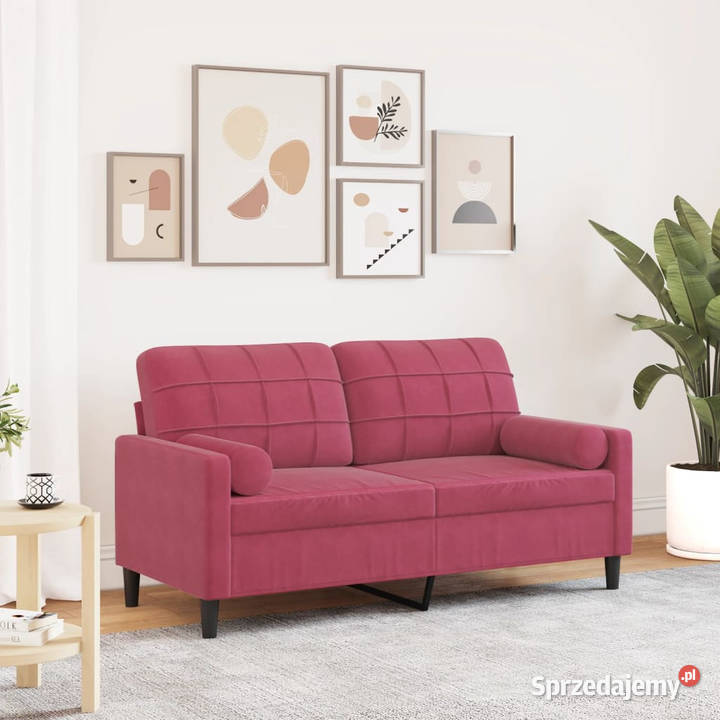 2osobowa sofa z poduszkami winna czerwień 140 Warszawa