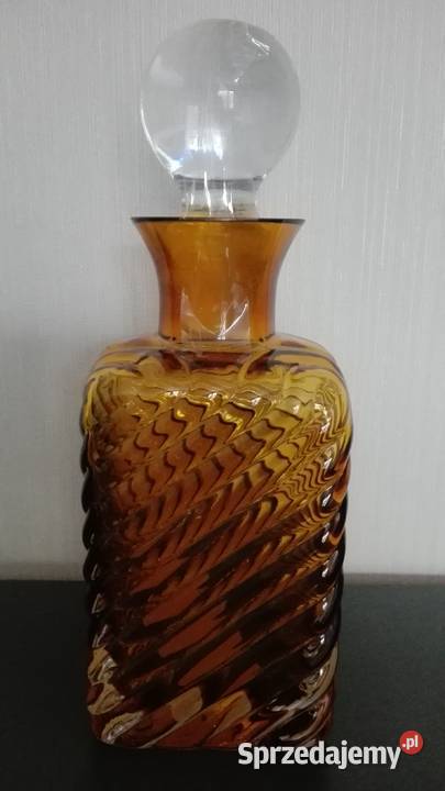 Karafka szklana grube miodowe szkło NOWA Białystok
