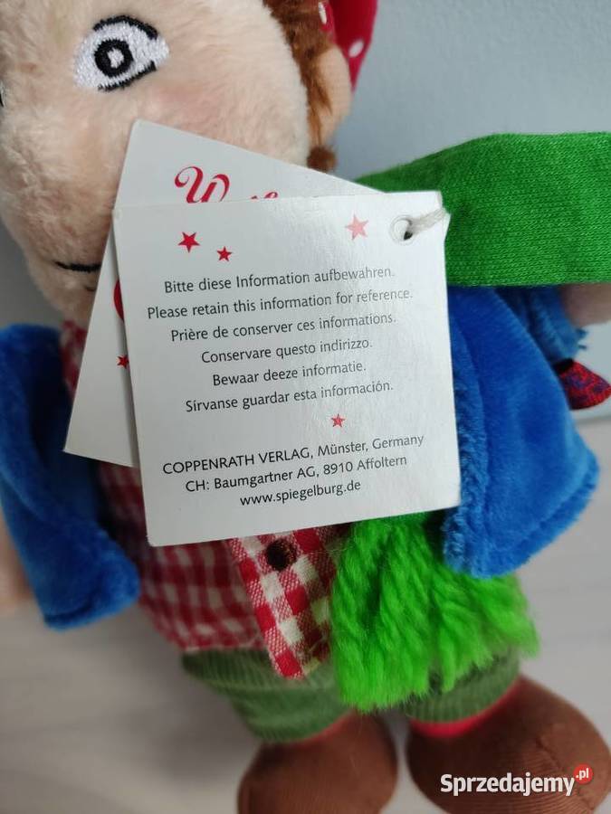 Maskotka pluszowa krasnal wigilijny elf Głuchołazy