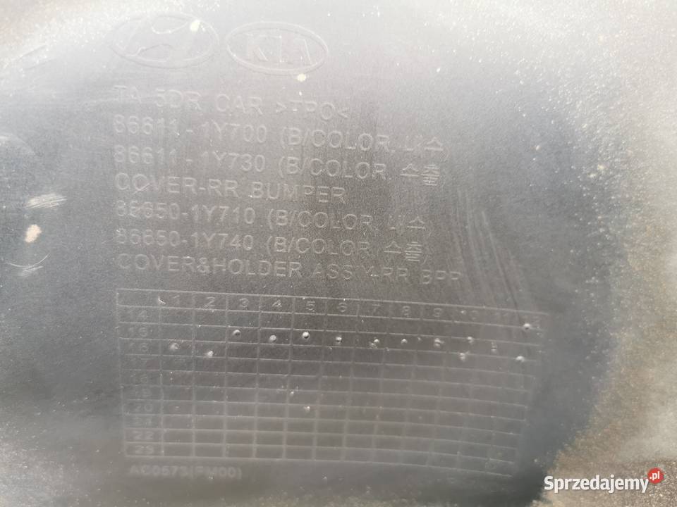 Zderzak tył kia Picanto 2 II lift 1416 dyfuzor Międzychód sprzedam