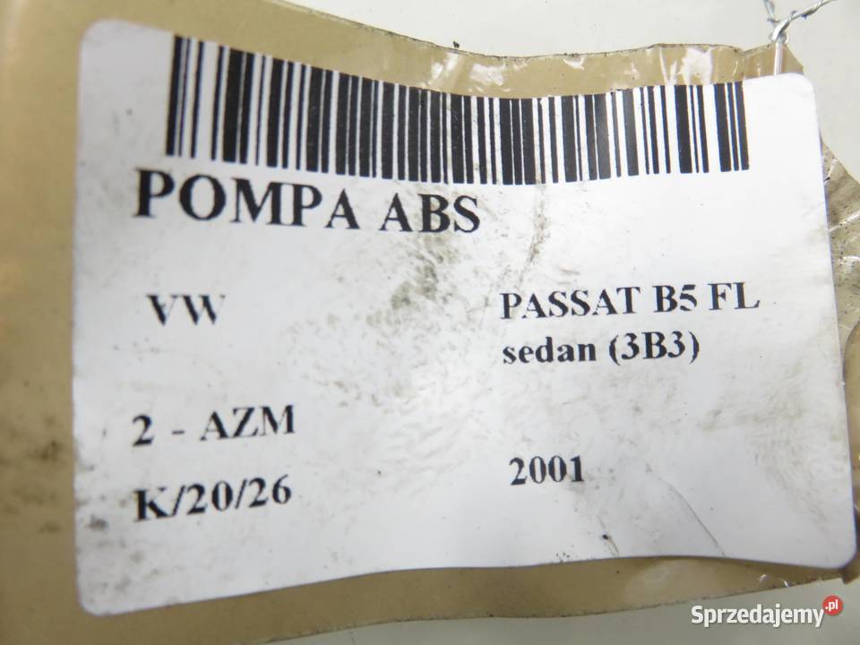 POMPA ABS VW PASSAT B5 FL sedan 3B3 0265950056 Układ ABS i ESP małopolskie