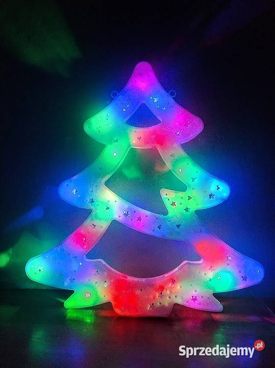 Ozdoba świąteczna LED do okna choinka wielokolorowy Blachownia