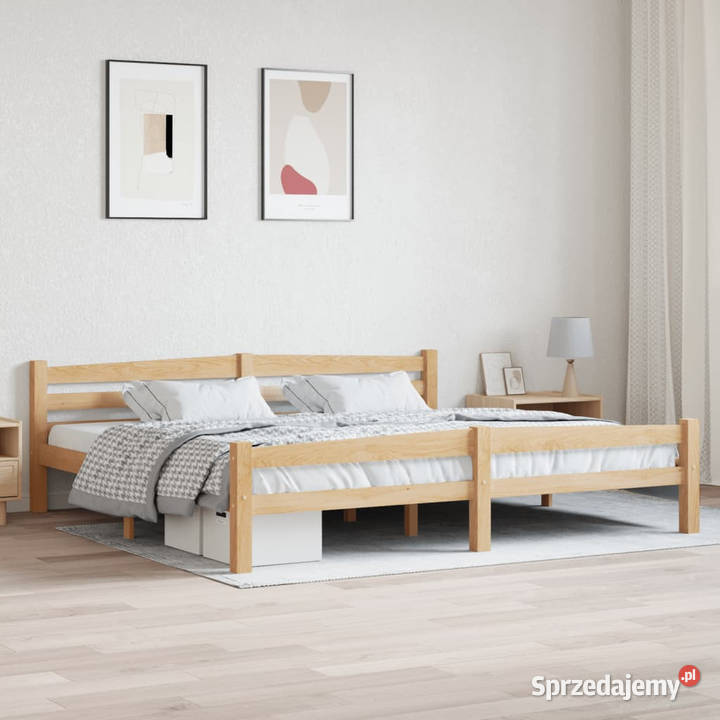 Rama łóżka z litego drewna sosnowego 200 x 200 Łóżka Warszawa