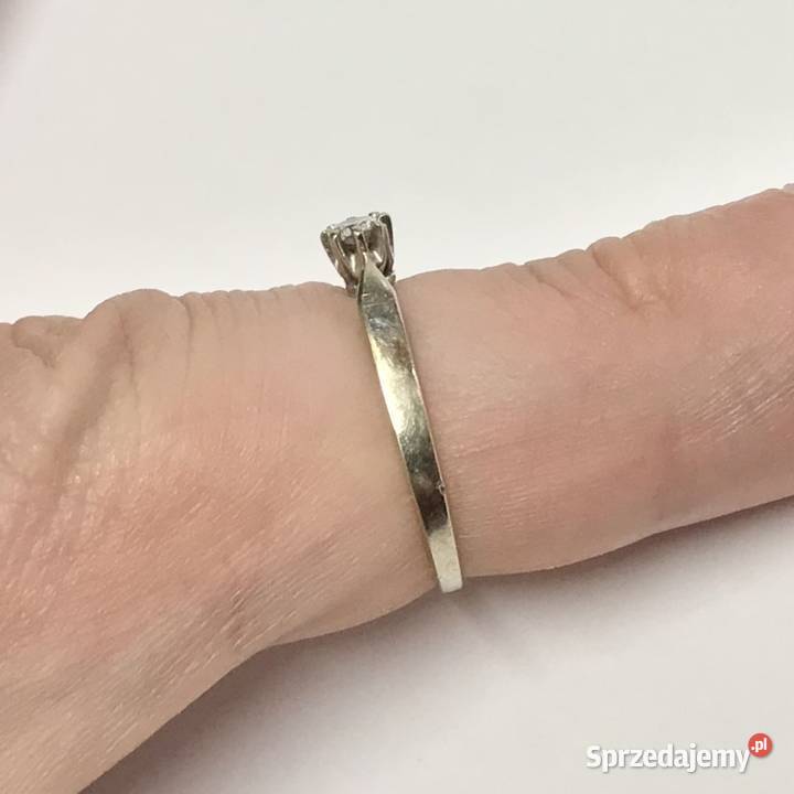 Złoty PIERŚCIONEK 585 14K DIAMENT 012ct APART Warszawa