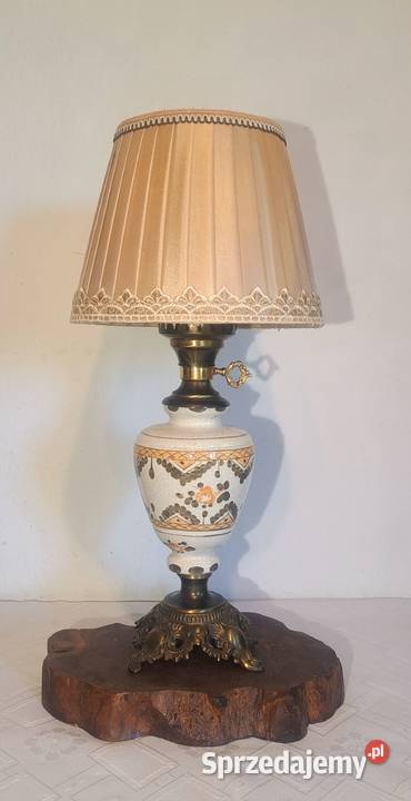 wysoka porcelanowa lampa stołowa ręcznie Warszawa sprzedam
