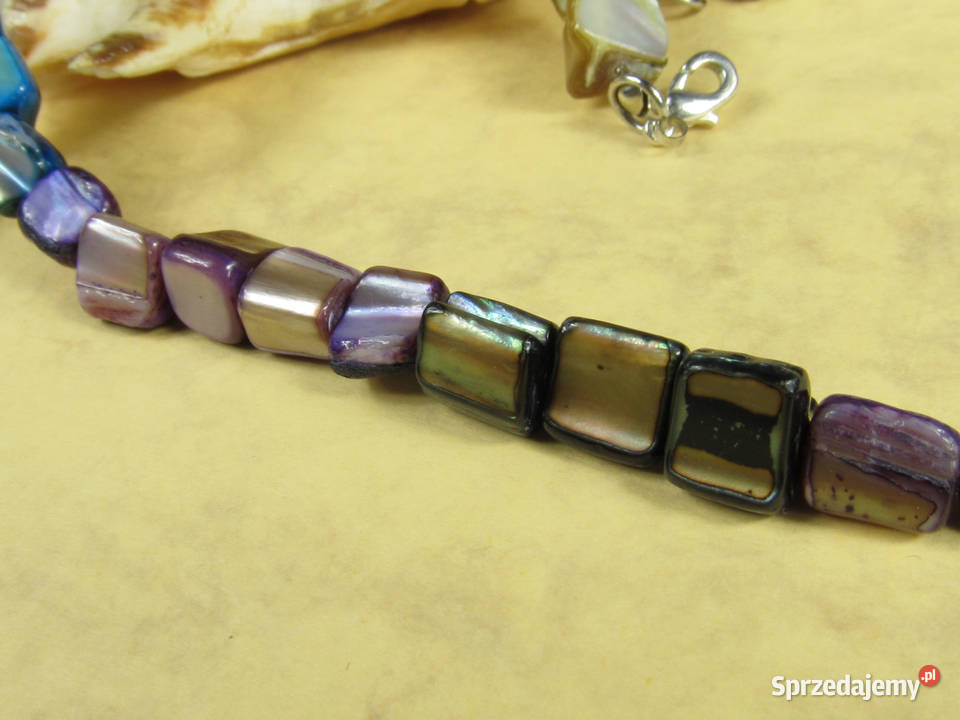 Naszyjnik czarny fioletowy niebieski zielony Katowice