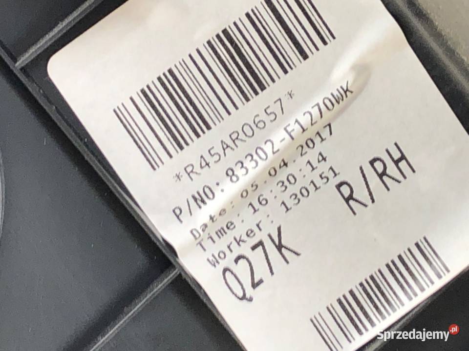 BOCZEK DRZWI PRAWY TYŁ KIA SPORTAGE IV SUV