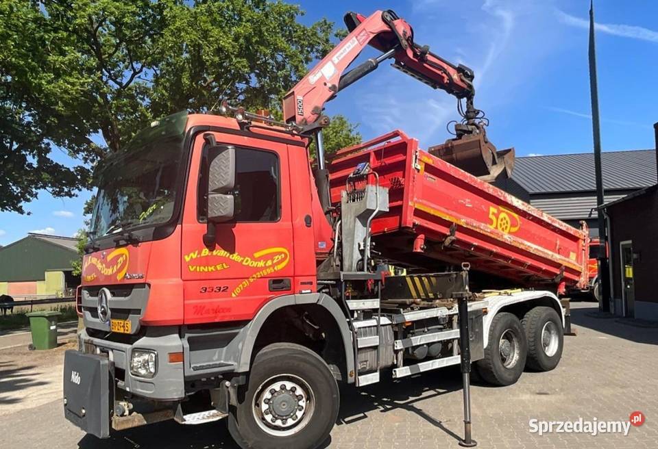 Wywrotka 6x6 bordmatic z dzwigiem Mercedes Wywrotki Warszawa