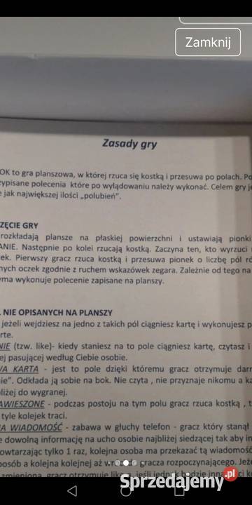 Gra imprezowa 18 tak Moszczenica sprzedam