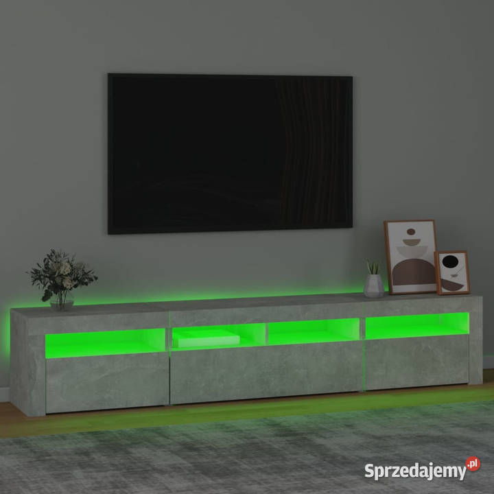 Szafka pod TV z oświetleniem LED szarość betonu
