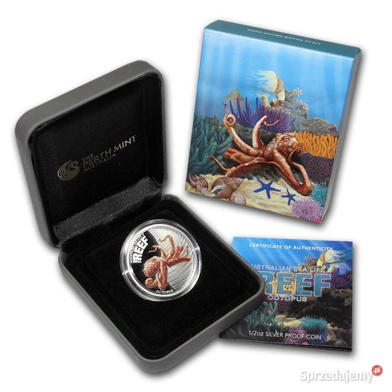 Ośmiornica Srebrna moneta kolekcjonerska z serii