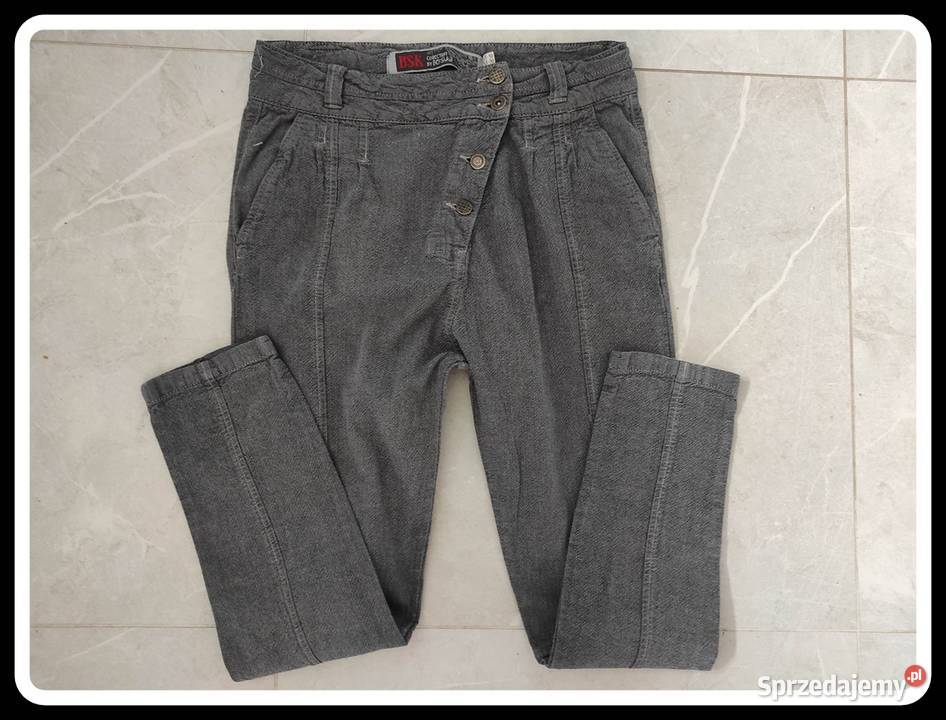 Bershka szare spodnie damskie 40 L wysoki stan Spodnie Płock