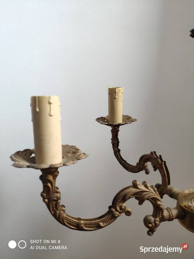 stary mosiężny brąz francuski żyrandol Kraków