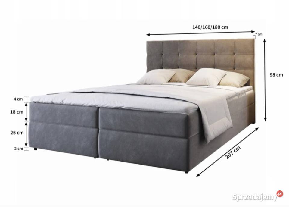 Prawie nowe łóżko tapicerowane 160x200 na 160cm Tarnobrzeg
