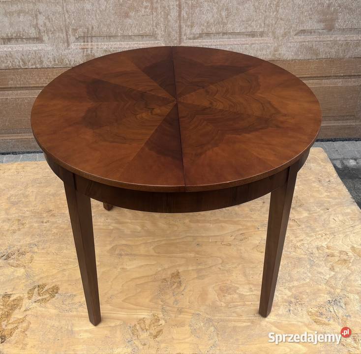Stół Okrągły Orzech 100 Art Deco Rozkładany Warszawa sprzedam