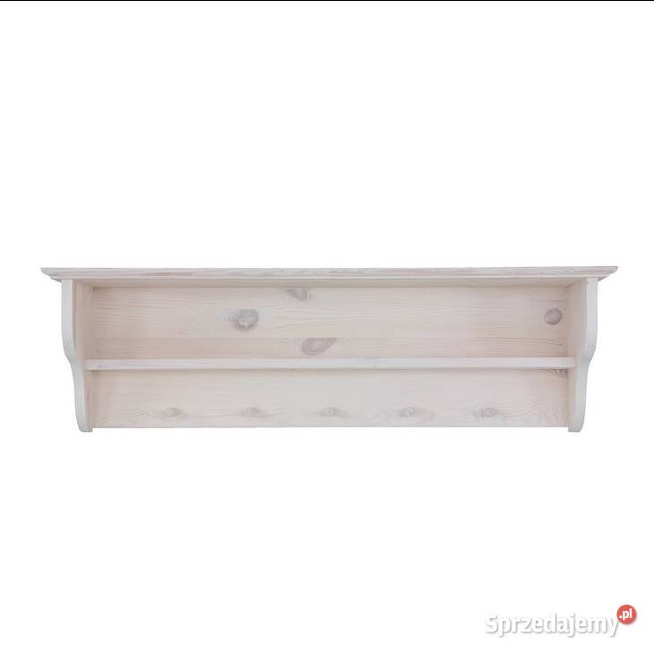 Wieszak ścienny z półką drewnianą do przedpokoju Szafy, regały, półki