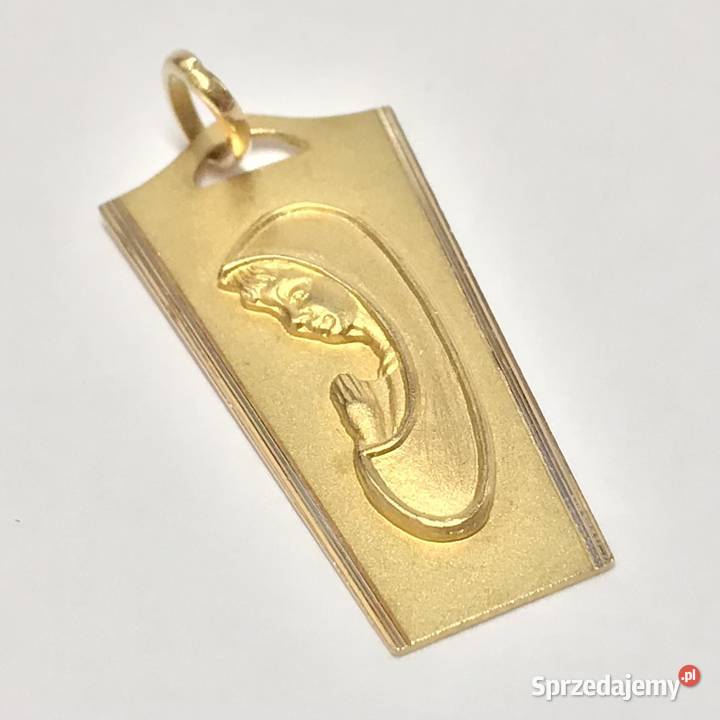 Złoty MEDALIK wisiorek 18K Matka Boska BOZIA 3 złote Warszawa