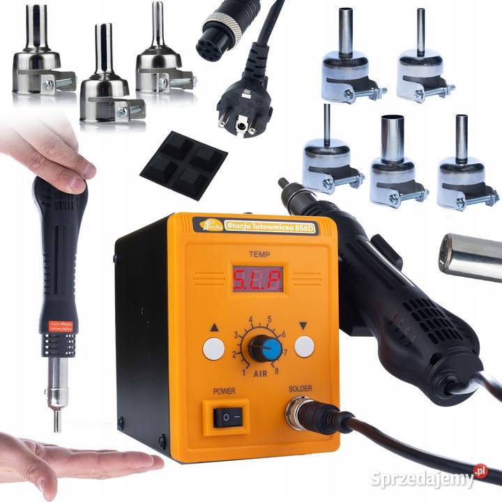 Stacja Lutownicza HotAir Rosfix 858D 700W 8 Dysz Lutownice Ludźmierz