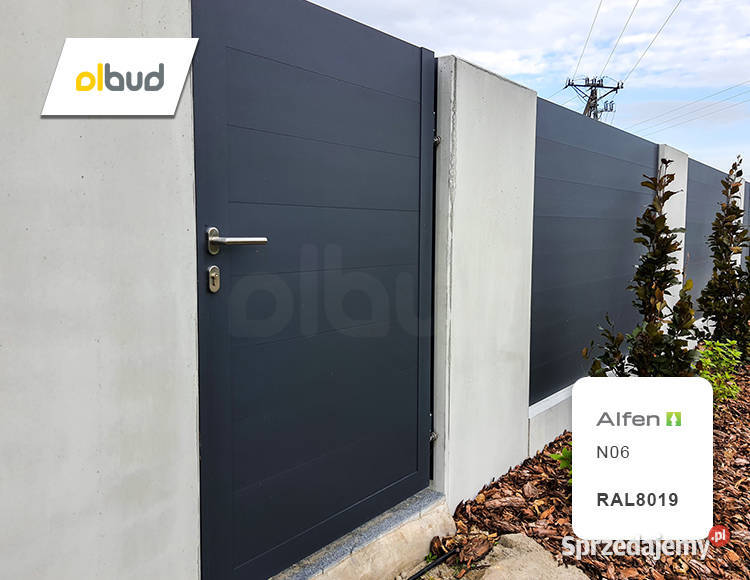 Ogrodzenie aluminiowe grafit ALFEN N06 Olbud Stegna sprzedam